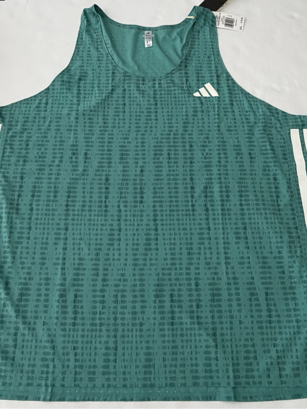 Adidas 3-Stripes Geometric Print Training Tank Top 2XL Green NWT